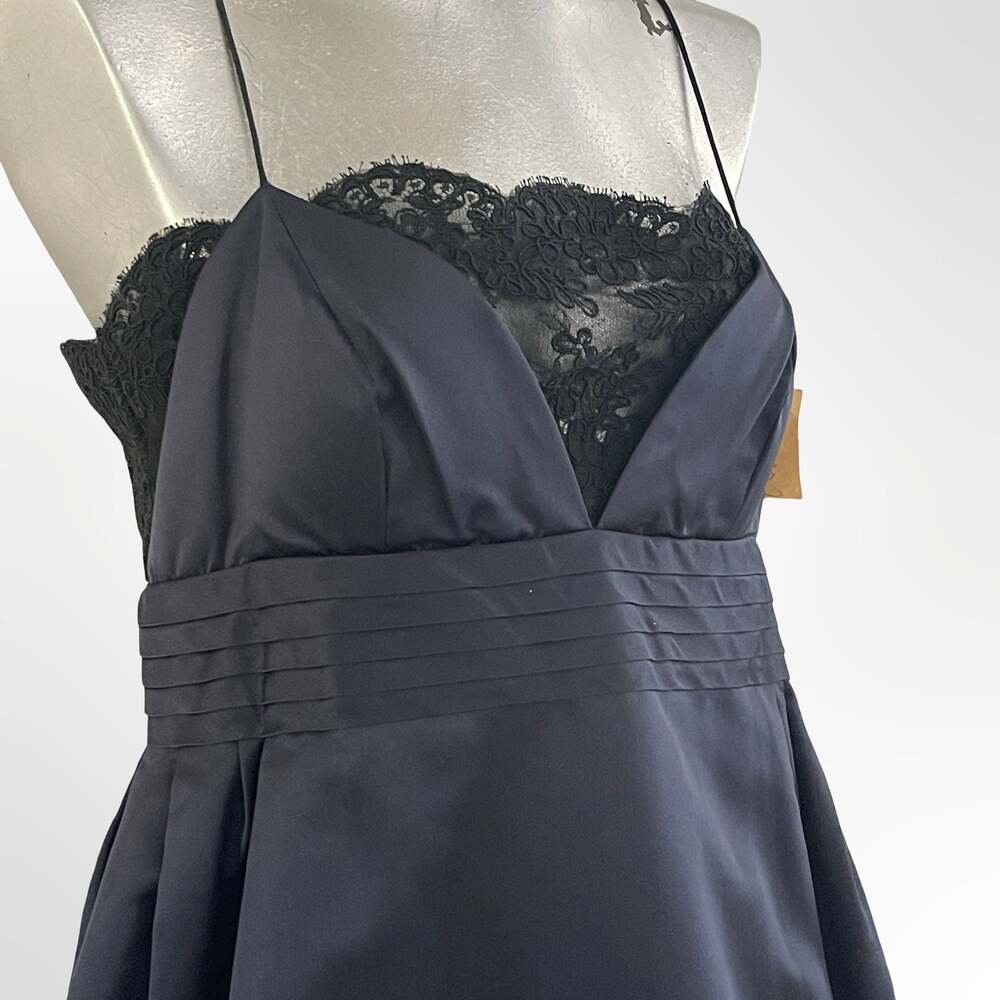 Amsale Black Lace-Accent Maxi Dress